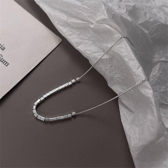 【LEEHER】設計高級感//鎖骨鏈項墜/女生飾品/全純銀項鍊/韓國項鍊/名牌項鍊/學生生日禮物//輕奢項鍊