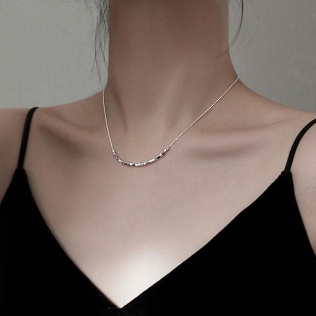 【LEEHER】設計高級感//鎖骨鏈項墜/女生飾品/全純銀項鍊/韓國項鍊/名牌項鍊/學生生日禮物//輕奢項鍊