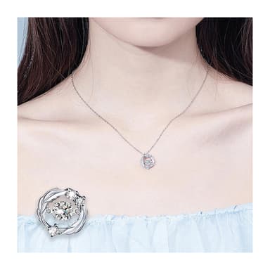 【LEEHER】S925純銀/閨蜜項鍊/女生項鍊/送禮/生日禮物/項鍊/純銀項鍊/星芒項鍊/鋯石項鍊/單鋯項鍊