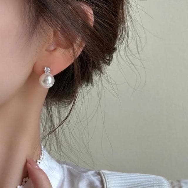 【LEEHER】女生/氣質耳環/溫柔小姐姐系/灰珍珠耳環/送閨蜜/生日禮物/純銀