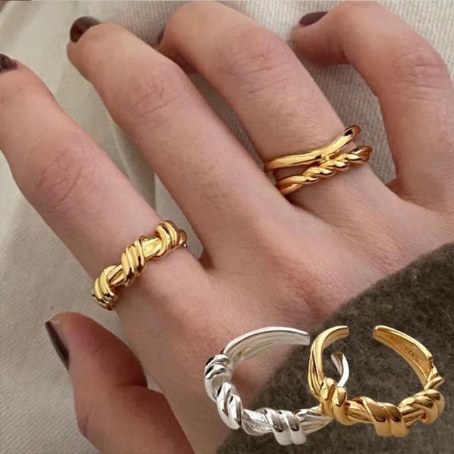 【LEEHER】k金戒指/粗戒指/開口戒指/戒指女/ins/情侶禮物/女生禮物/戒指/925純銀戒指/可調式戒指