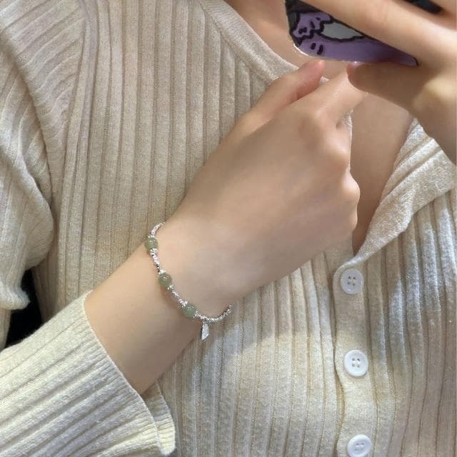 【LEEHER】女生/手鍊/手環/銀飾/純銀手鍊/納福/碎銀手鍊/女手鍊/本命年/細手鍊/精緻感/仿和田玉手鍊/手飾/送女生/生日禮物