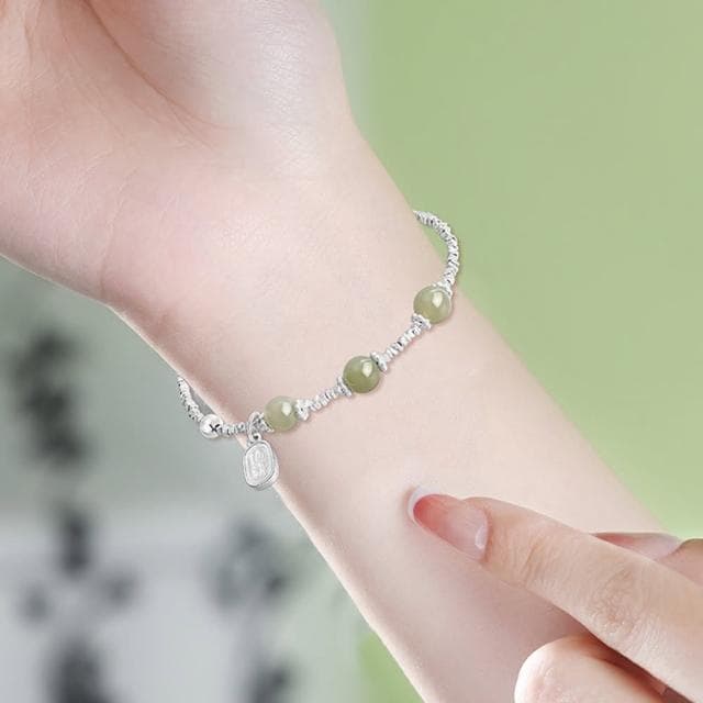 【LEEHER】女生/手鍊/手環/銀飾/純銀手鍊/納福/碎銀手鍊/女手鍊/本命年/細手鍊/精緻感/仿和田玉手鍊/手飾/送女生/生日禮物
