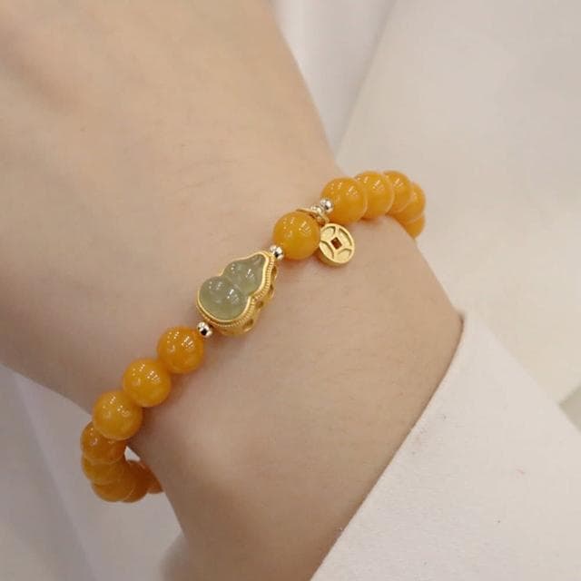 【LEEHER】招財手鍊/手飾/生日禮物/手串/手珠/佛珠/手鏈女/水晶手鏈/蜜蠟手串/和闐玉手串/天然蜜蠟手串