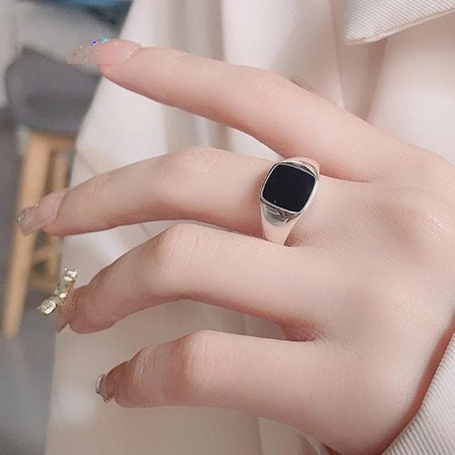 【LEEHER】女生戒指/純銀戒指/情侶戒指/日系戒指/嘻哈戒指/ins戒指/可調節戒指/黑色戒指/龐克戒指/禮物