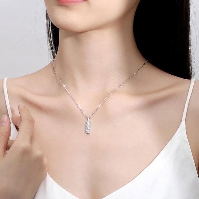 【LEEHER】純銀項鍊/鋯石項鍊/排鋯項鍊/莫桑石項鍊/細項鍊/吊墜項鍊/生日禮物/單鋯項鍊/女生生日禮物