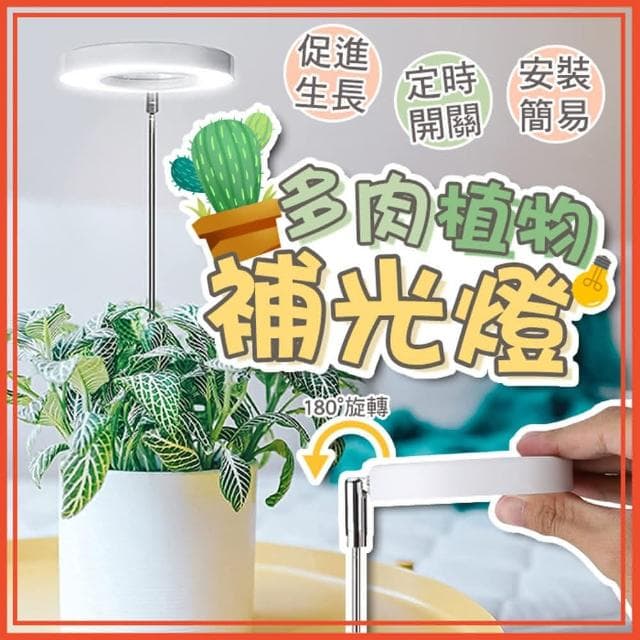 多肉植物補光燈 伸縮補光燈 LED植物生長燈 定時植物燈 天使環植物生長燈 多肉燈 天使光環 植物燈 盆栽燈
