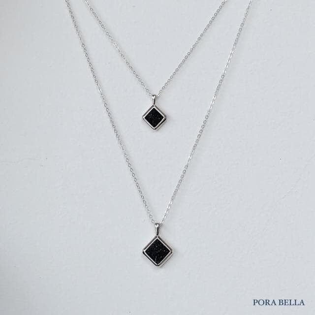 【Porabella】925純銀人造藍砂石項鍊 情侶項鍊 吊墜鎖骨鏈 輕奢小眾項鍊 情人節禮物生日禮物 Necklace