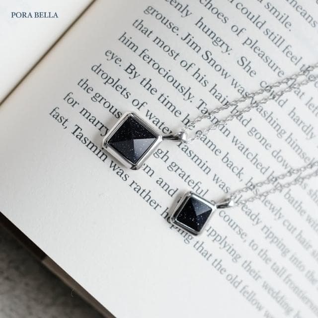 【Porabella】925純銀人造藍砂石項鍊 情侶項鍊 吊墜鎖骨鏈 輕奢小眾項鍊 情人節禮物生日禮物 Necklace