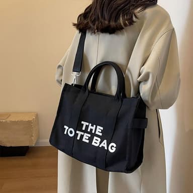 【KEDDY】包包-帆布包-托特包-通勤包-手提包-Totebag-黑色帆布包-手提斜背包-大容量托特包-A4包-媽媽包-禮物