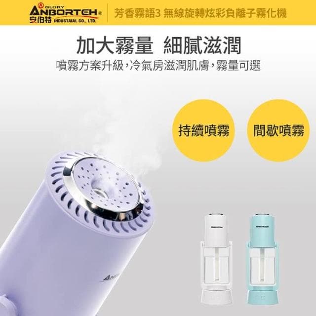逸品汽車百貨 『贈香薰精油』芳香霧語3 無線旋轉負離子霧化機 精油霧化器 加濕器 加濕機 噴霧機 香氛機 負離子除臭機