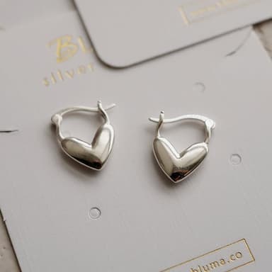 【BLUMA】愛心純銀耳環 925純銀耳扣 心跳頻率純銀耳環 純銀飾品 女生禮物 簡約質感禮盒