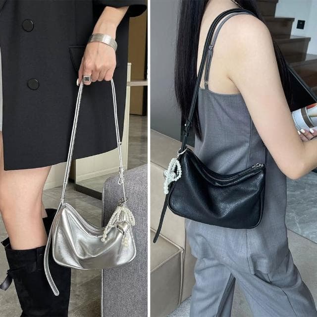 【MoonDy】手提單肩包 真皮枕頭包 牛皮女包 復古包包 肩背包 真皮斜背包 禮物 韓國包包 斜背包 紅色包包 小方包 Y2K