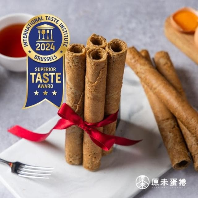 【原未蛋捲】《單包盒裝》4根入/伯爵紅茶_蛋奶素(伯爵茶葉 手工蛋捲 蛋奶素 餅乾 點心 下午茶 伴手禮 禮盒)