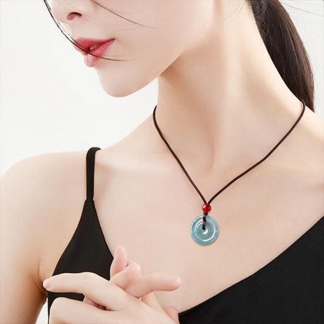 【LEESA】翡翠平安扣\玉項鍊\玉石吊墜\玉佩\翡翠掛件\翡翠項鍊\藍水翡翠\子母扣\玉墜\禮物\送長輩\保平安\玉器