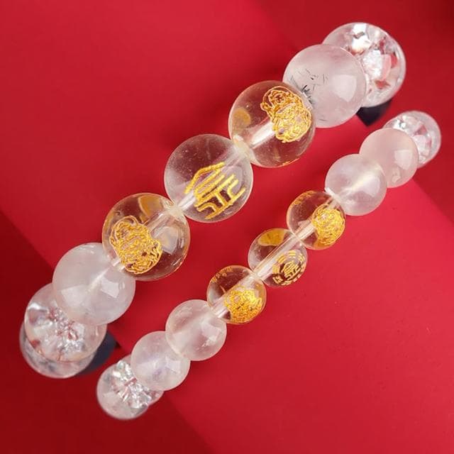 【LEEHER】水晶手鍊/五路財神/水火母木金/男女手串/手鍊/手串/手環/多寶手鍊/五行互補/禮物/情侶手鍊