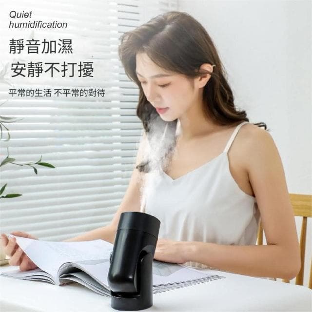 新款加濕器 智能恒濕USB家用桌面自動搖頭納米噴霧空氣凈化器 車內加濕器 小夜燈 可旋轉加濕器 霧化器 水氧機