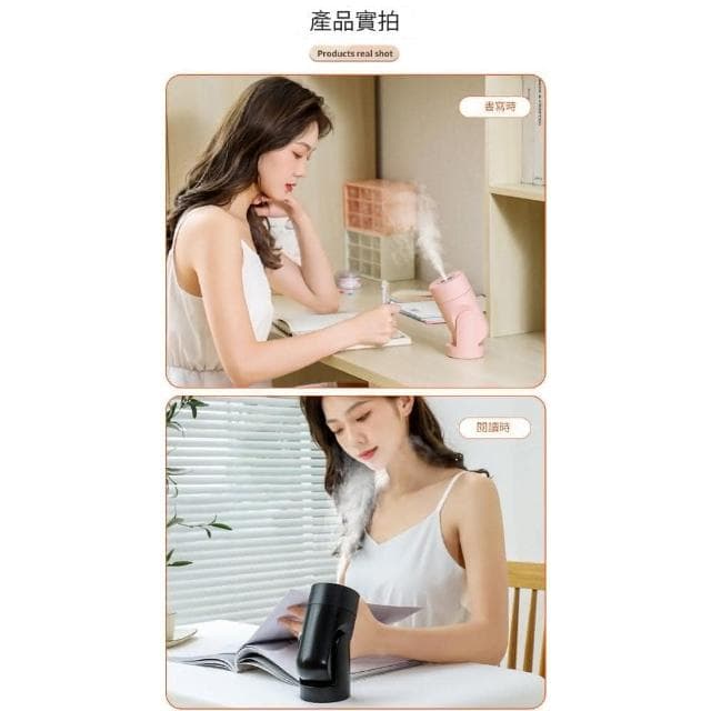 新款加濕器 智能恒濕USB家用桌面自動搖頭納米噴霧空氣凈化器 車內加濕器 小夜燈 可旋轉加濕器 霧化器 水氧機