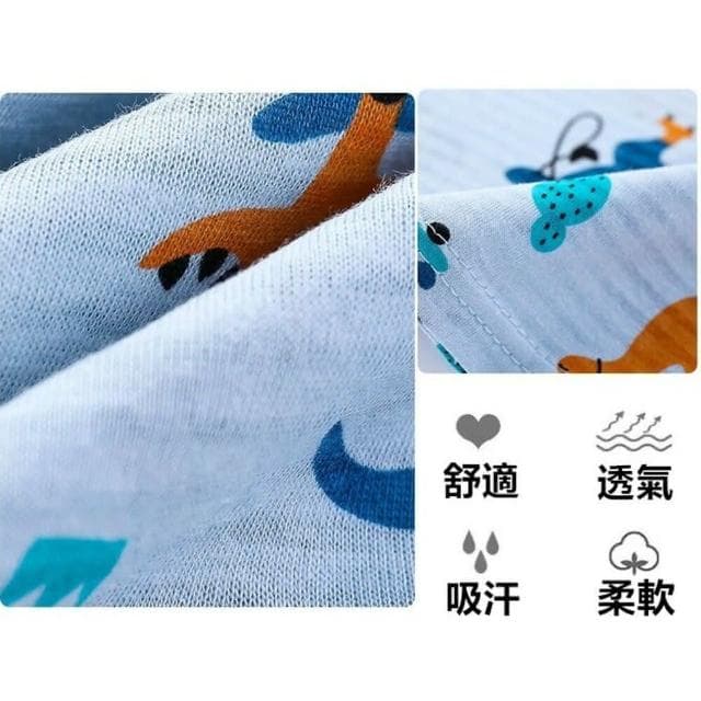 【Q貝比】台灣出貨兒童睡衣.竹節棉睡衣 寶寶睡衣 家居服 短袖睡衣 短袖童裝 透氣睡衣(台灣出貨)