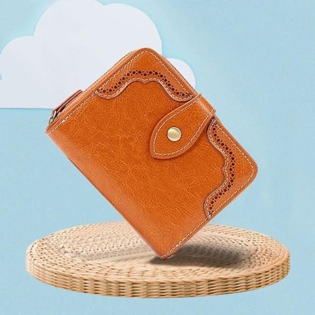 【MoonDy】錢包 皮夾 短夾 皮包 拉鍊短夾 防盜刷錢包 真皮錢包 拉鍊錢包 牛皮卡包 多卡位短夾 招財錢包 生日禮物 雕花皮