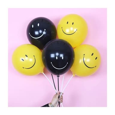 PARTIDO  超可愛笑臉氣球手持桿5入生日派對 求婚告白 畢業禮物 氣球花束 布置 拍照道具