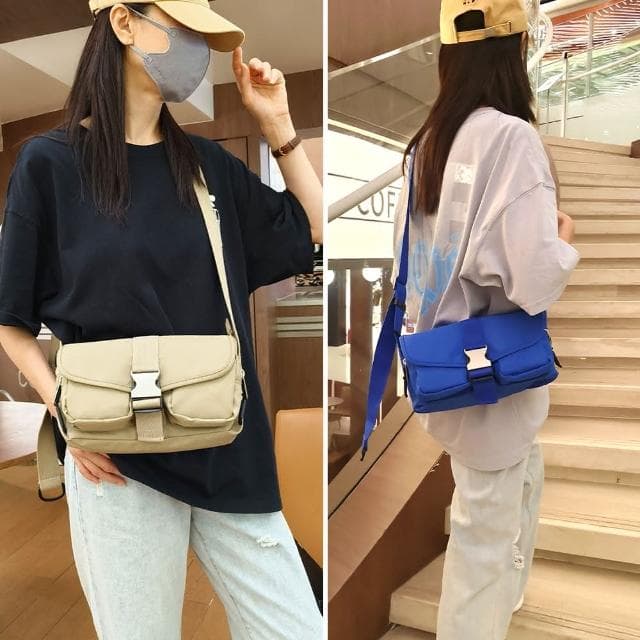 【LEESA】防水小包\斜背包\小方包\工裝包\休閒包包\黑色斜背包\白色小包\大容量側背包\情侶包包\男生包包\小禮物