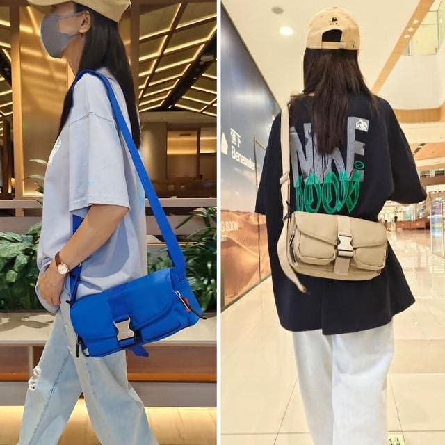 【LEESA】防水小包\斜背包\小方包\工裝包\休閒包包\黑色斜背包\白色小包\大容量側背包\情侶包包\男生包包\小禮物
