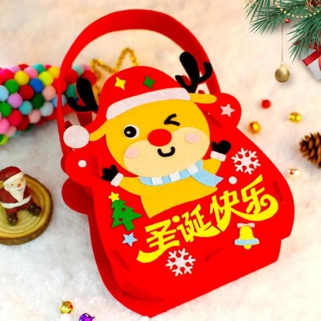 DIY聖誕提袋材料包(手作DIY 手提包 手提袋 糖果袋 禮物袋 禮盒 收納袋 耶誕節 聖誕節)