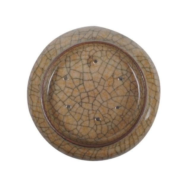 《博古珍藏》宋 哥窯米黃釉渣斗式尊 早期收藏 老件瓷器 博物館級文物