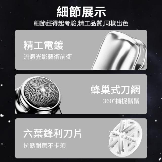 迷你刮鬍刀 男士 電動刮鬍刀 剃鬚刀 迷你小巧 mini 超長續航 六刀葉 自動 剃毛刀 鬢角刀 刮毛刀 禮物