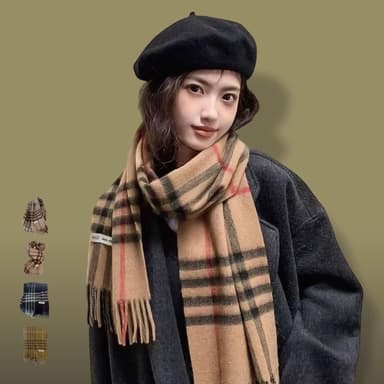 【ZOII 佐壹】經典格紋羊毛100%圍巾 披肩 圍巾 圍脖 禦寒 保暖 羊毛圍巾 賞雪圍巾 保暖圍巾 #322058