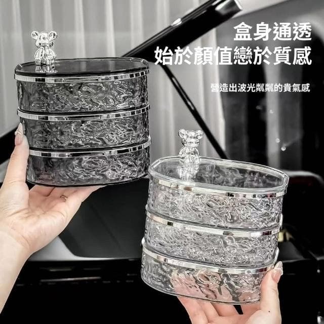Quality 聚家 旋轉首飾收納盒 新款飾品收納盒 透明珠寶盒（可旋轉/透明可視/分層收納）耳飾項鏈手鏈收納/收納盒/旋轉飾品盒/珠寶盒