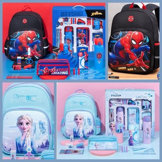 【Disney】奢華冰雪奇緣 迪士尼 公主系列 文具組 聖誕節文具組 聖誕禮物 文具組 禮物 鉛筆 保溫瓶 剪刀(迪士尼)