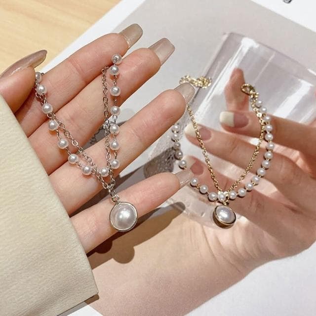 氣質 珍珠 星球 幾何 甜美 手鍊 手環 可愛手鍊 閨蜜手鍊 畢業禮物 情侶手鍊 韓國新款手鍊 東大(珍珠)