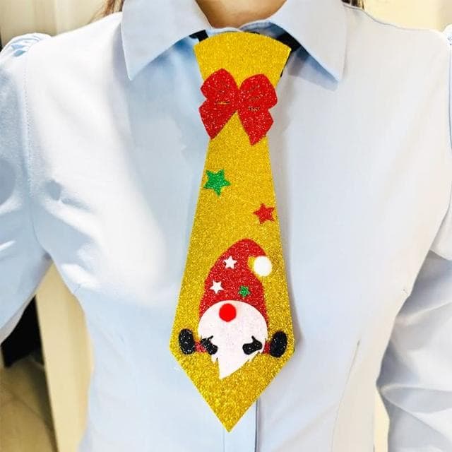 聖誕 舞會裝扮 聖誕節 金蔥領帶 成人領帶 聖誕禮物 領結 聖誕領帶 聖誕老人 服務員裝