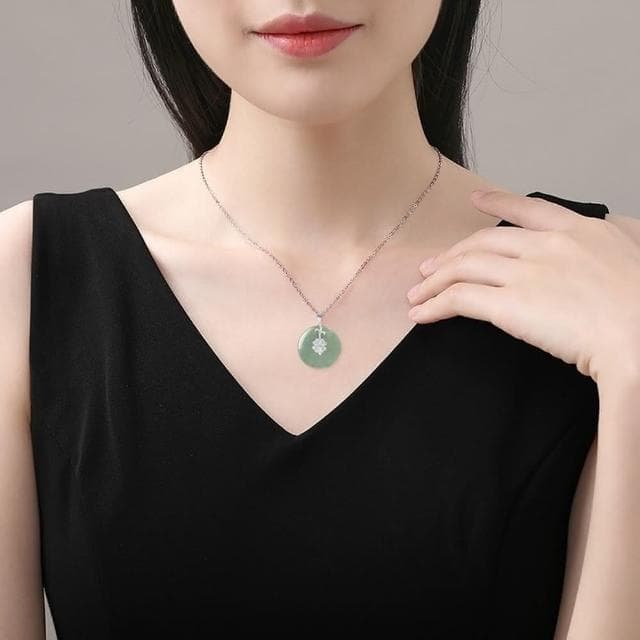 【Paiya 派亞】S925銀鑲a貨翡翠平安扣冰種玉石吊墜挂件項鏈男女款挂件交換禮物/過年送禮