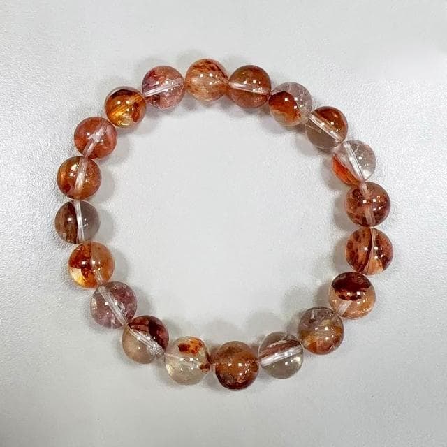 【Paiya 派亞】7A級俏色紅膠花異象水晶手鏈時尚單圈圓珠手飾送禮好物/交換禮物