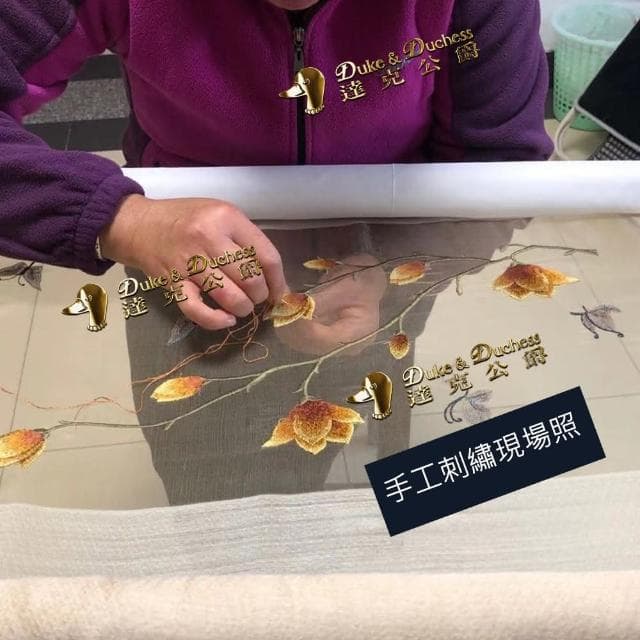 【達賀尊爵】新款真絲羊毛圍巾花卉披肩復古刺繡玉蘭花厚圍脖真絲混紡