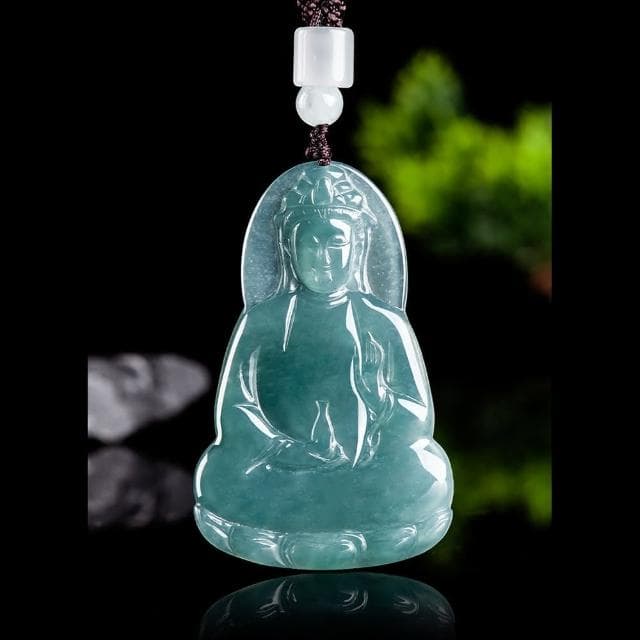 【Paiya 派亞】A貨翡翠藍水淨瓶觀音吊墜冰種玉石掛墜掛件高端男女款送禮好物/交換禮物