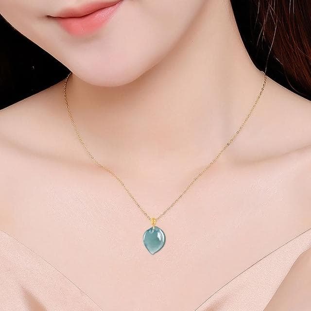 【Paiya 派亞】A貨翡翠藍水小壽桃吊墜18K金鑲嵌冰種玉石挂件女款玉墜送禮好物/交換禮物