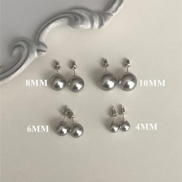 【Paiya 派亞】真多麻灰色珍珠耳釘女冷淡風簡約高級感耳飾交換禮物/聖誕禮物/送禮