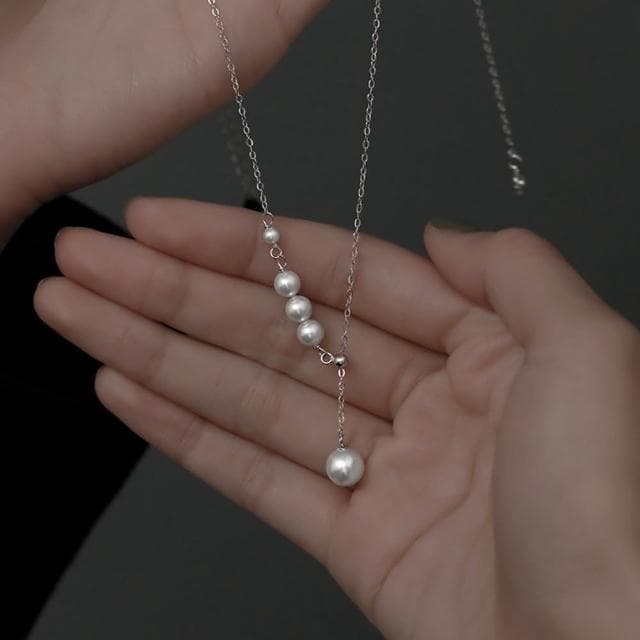 【Paiya 派亞】韓版s925純銀流蘇珍珠項鍊女簡約輕奢小眾一款多戴串珠鎖骨鏈交換禮物/聖誕禮物/送禮