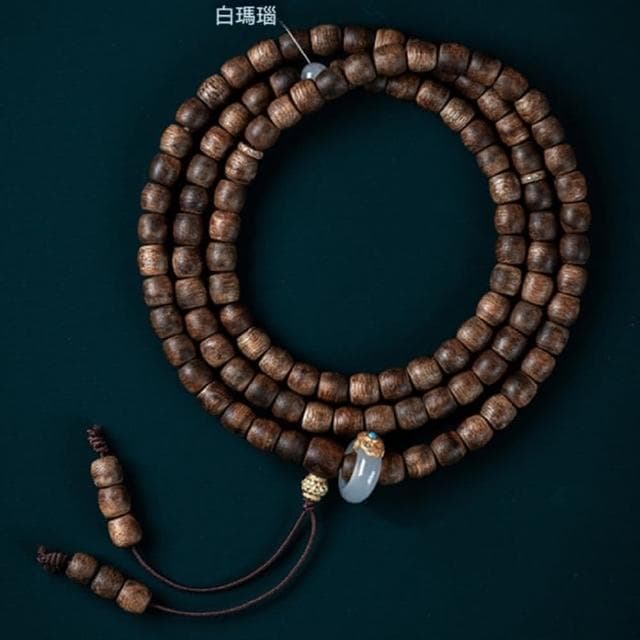 【MoonDy】手鍊 手串 念珠 項鍊 沉香手鍊 佛珠 白瑪瑙手鍊 108顆手鍊 桶珠手鍊 木珠手鍊 情侶手鍊 招財開運 禮物