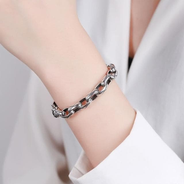 【KT DADA】手飾品 個性手鍊 禮物 手鏈 純銀手鍊 情侶手鏈 閨蜜手鍊 銀手鍊 純銀手飾 日系手鍊 菱格紋手鍊