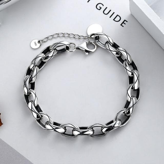 【KT DADA】手飾品 個性手鍊 禮物 手鏈 純銀手鍊 情侶手鏈 閨蜜手鍊 銀手鍊 純銀手飾 日系手鍊 菱格紋手鍊