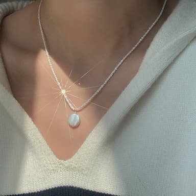 【KT DADA】ins項鍊 鎖骨項鍊 女生情人節禮物 生日禮物 珍珠項鍊 純銀項鍊 閨蜜項鍊 圓牌項鍊 小香風項鍊