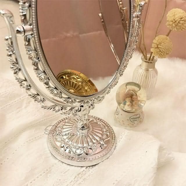 大信百貨》歐式/復古/宮廷/公主風旋轉雙面立鏡 化妝鏡 彩妝 禮物 質感 情人節 鏡子，公主鏡
