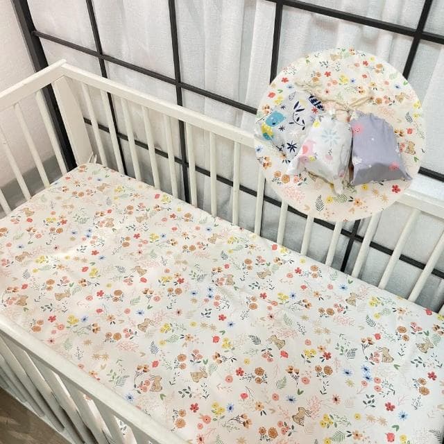 kobemoms台灣製100%純棉 嬰兒床單 嬰兒床包(檢驗合格 四邊鬆緊 好拆好裝)