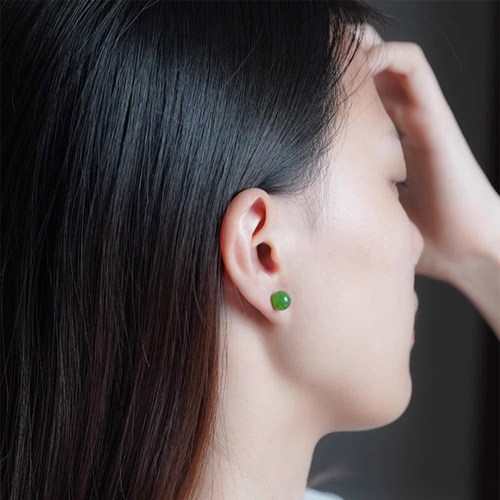 【MoonDy】耳環 耳釘 和田玉耳環 水晶耳環 韓國耳環 女生飾品 玉耳環 翡翠耳環 翡翠耳釘 寶石耳環
