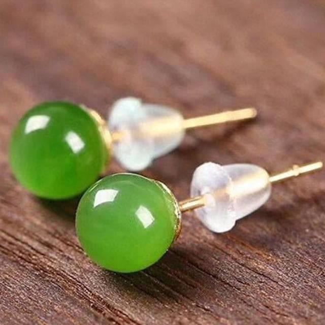 【MoonDy】耳環 耳釘 和田玉耳環 水晶耳環 韓國耳環 女生飾品 玉耳環 翡翠耳環 翡翠耳釘 寶石耳環
